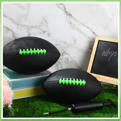 689a3fcac600c9385a924e9c139ff0fa96bc39d13d69c4b1b5803.jpg Syhood 12 Pack Composite Leather Footballs Official Size Footballs Bulk Leather Inflatable Football with Pump Regulation Highschool College Football for Training and Recreational Play