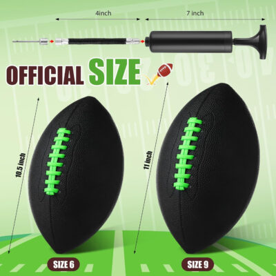 689a3fceba97f9f5a37767e140a7df037cb645ff4b71f96a383ae.jpg Syhood 12 Pack Composite Leather Footballs Official Size Footballs Bulk Leather Inflatable Football with Pump Regulation Highschool College Football for Training and Recreational Play