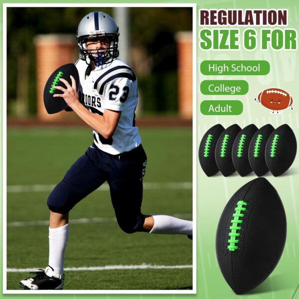 689a3fd11720fd0bf7bbbdfd6e65289122e430d26d590d2567c0c.jpg Syhood 12 Pack Composite Leather Footballs Official Size Footballs Bulk Leather Inflatable Football with Pump Regulation Highschool College Football for Training and Recreational Play