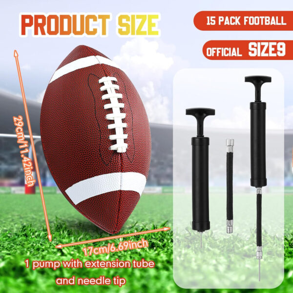 689a3ff68f8f6c5c28984fa1de453416899aaaf1ab05a61280700.jpg Jerify Composite Leather Footballs Official Size Composite Leather Balls Leather Inflatable Footballs with Pump Indoor Outdoor Footballs Bulk for Training and Recreational Play