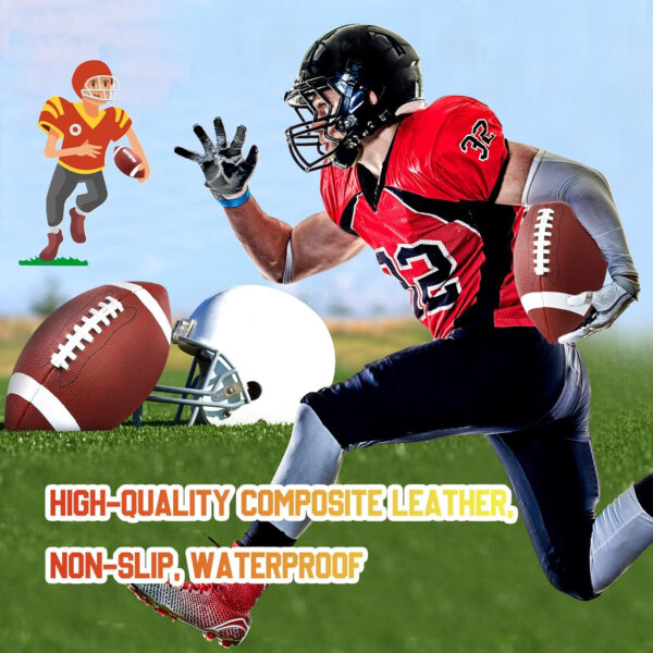 689a3ffa39aa30c12f1695f5425ef2c5407dc5ee0b143990badb7.jpg Jerify Composite Leather Footballs Official Size Composite Leather Balls Leather Inflatable Footballs with Pump Indoor Outdoor Footballs Bulk for Training and Recreational Play