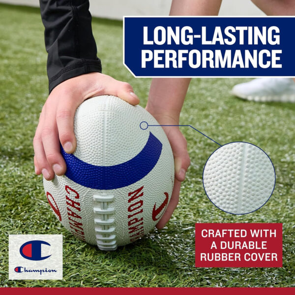 689a4048b506a9e6ef6735aea54af61caa7f6666105bc63a5810e.jpg Champion Blitz Football, All-Weather Football, Enhanced Grip, Durable Rubber Cover and Molded Laces, for Outdoor Sports & Training, Includes 6 Ball Pump