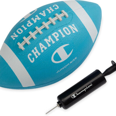 689a406120e058b7175ec816b40d65026ae59641fd2df01b2ab3a.jpg Champion Blitz Football, All-Weather Football, Enhanced Grip, Durable Rubber Cover and Molded Laces, for Outdoor Sports & Training, Includes 6 Ball Pump