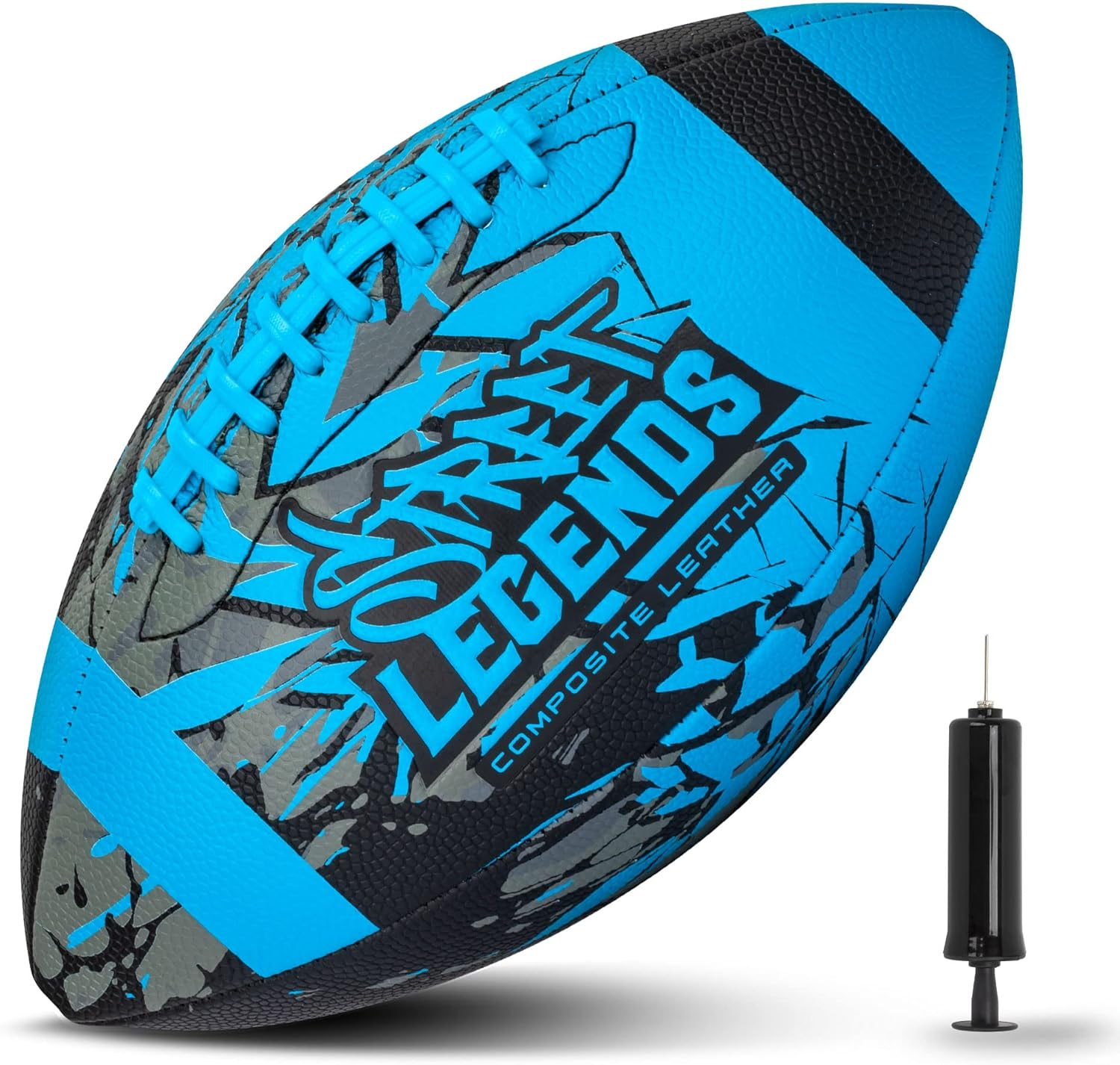 Street Legends Youth Football for Kids, Graffiti Printed Composite Leather Size 8 Football- Includes Pump, Made for Training, Practicing, & Recreational Play