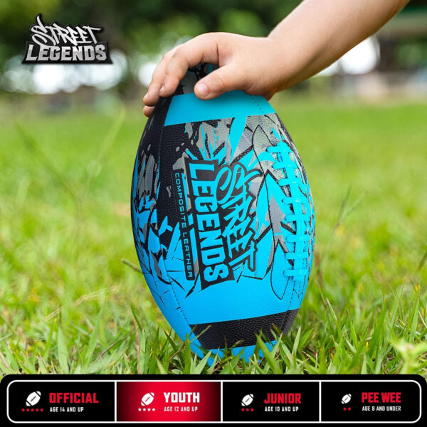 689a410b1323ebb538e6ba93e5601f85d1a64ed84dd7605b7ef59.jpg Street Legends Youth Football for Kids, Graffiti Printed Composite Leather Size 8 Football- Includes Pump, Made for Training, Practicing, & Recreational Play