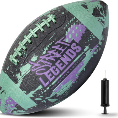 689a4118898b0c769f34c01ad2183e8fd1fdada0dc6be9ac1d194.jpg Street Legends Youth Football for Kids, Graffiti Printed Composite Leather Size 8 Football- Includes Pump, Made for Training, Practicing, & Recreational Play