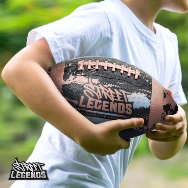 689a41242bb8a7b6a760489f121507497475c721ad2282c634f05.jpg Street Legends Youth Football for Kids, Graffiti Printed Composite Leather Size 8 Football- Includes Pump, Made for Training, Practicing, & Recreational Play