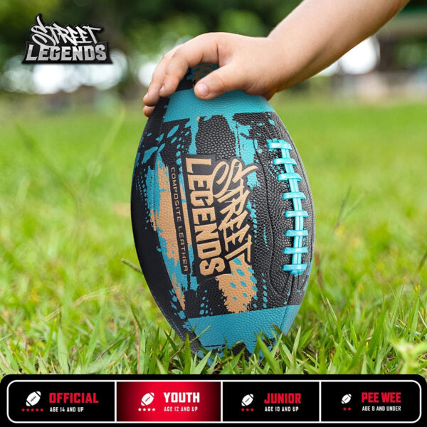689a41321750abb689f903bd2bd003ddaec3458729a9bb1d07945.jpg Street Legends Youth Football for Kids, Graffiti Printed Composite Leather Size 8 Football- Includes Pump, Made for Training, Practicing, & Recreational Play