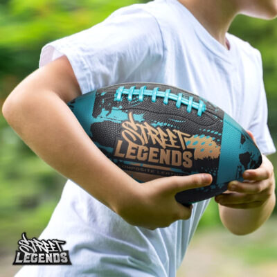 689a413497bf17082d9b55fa995e38d593a92cf6561b3d74e7c27.jpg Street Legends Youth Football for Kids, Graffiti Printed Composite Leather Size 8 Football- Includes Pump, Made for Training, Practicing, & Recreational Play