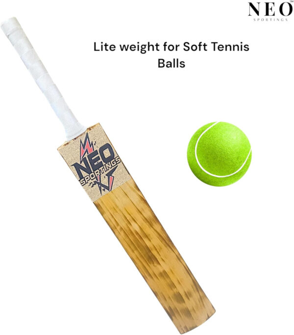 689a42c6dc9dbce38c32339e0c8ac8be7597bf4d24605a27eacdb.jpg Neo Golden Burn Edition Cricket Tennis Ball Bat, Wooden Scoop Design, 900-1050 Grams, Heavy Weight Kashmir Willow A Grade| Medium to Heavy Tennis Ball| - Pack of 1