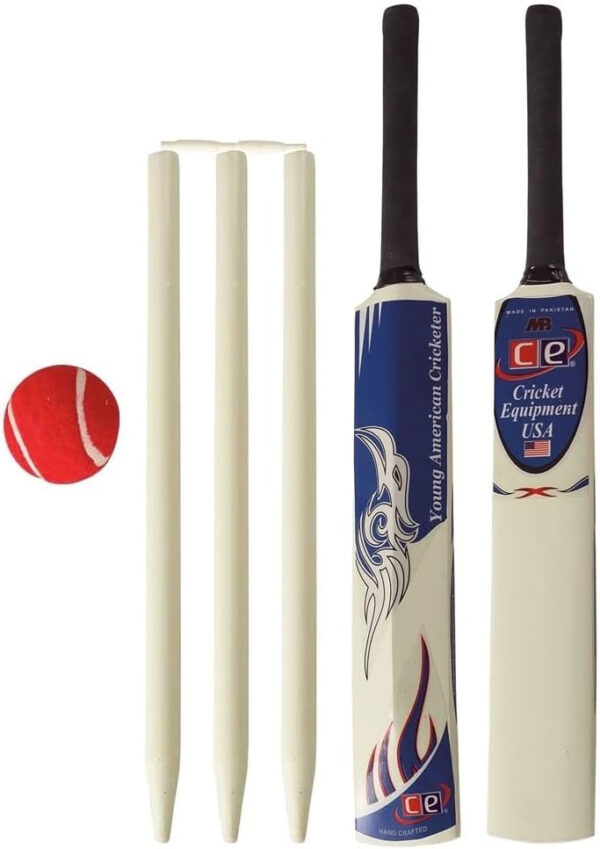 689a437416ee36065998841100474f8b6b9e8f2e55a51b4e74d26.jpg Junior Cricket Bat Set Wooden Gift Size 4, 6 Includes Stumps Ball Bat Carrying Bag
