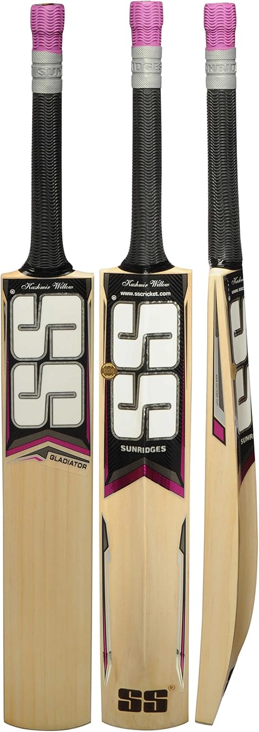 689a43ea1fba8b2a327adda427285e03e05a6fda68367201a3e78.jpg SS Cricket Bat Gladiator Kashmir Willow Full Adult Size Short Handle by Sunridges with Free Sunridges Bat Cover - Bat Suitable for Playing with Normal Cork Ball or Heavy Tennis Ball