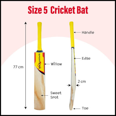 SPORTAXIS- Wooden Cricket Set- Contains Bat, 2 Light Tennis Balls, 3 Stumps, 2 Bails and Stylish Carry Bag- Perfect for Beach and Backyard Cricket for Kids.