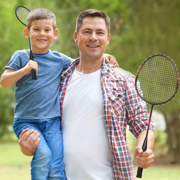 689a45861de2b67b13b609cdeab75ab01e8b7a45c9af8e17c0f58.jpg KH Badminton Rackets Set of 2 4 6 for Adults Kids,Beach Lawn Backyard Game Outdoor Sports,Racquets,Shuttlecocks & Carry Bag Included