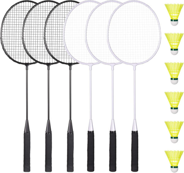 689a45a6d07a4b102581129462a7fd4a273286a69b7e5d448d477.jpg Badminton Rackets Set with 6 Shuttlecocks, Lightweight Badminton Set of 6 for Outdoor Backyard Games, Racquets with Durability for Beginners and Casual Players