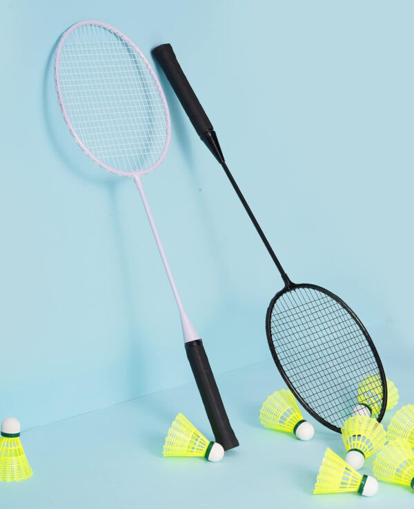 689a45ae76401066f159ca7904041768537eb6ffbe2eaba46d3ca.jpg Badminton Rackets Set with 6 Shuttlecocks, Lightweight Badminton Set of 6 for Outdoor Backyard Games, Racquets with Durability for Beginners and Casual Players