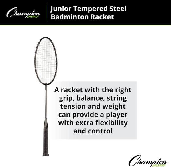 689a45d2189fadf5c96a8993bf63e6276e411c98e88bd62353a85.jpg Champion SportsTempered Steel Badminton Racket