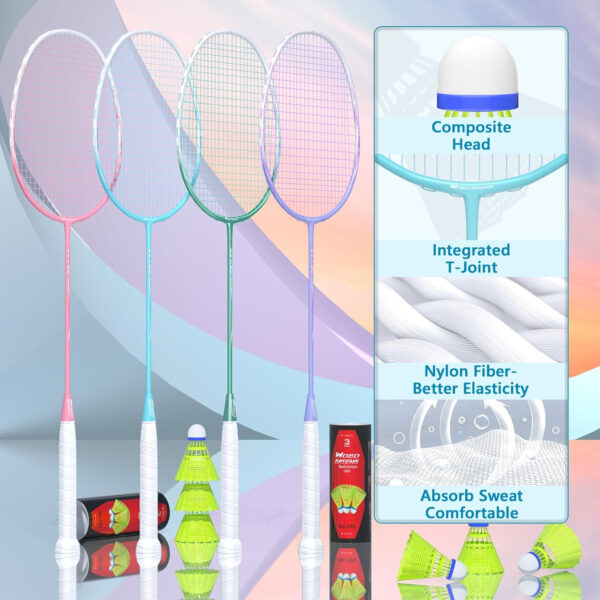 689a467477d35b51e8bd0b5db222feb5d225b540177105d8e4340.jpg Professional Carbon Fiber Badminton Rackets Badminton Racquet for Backyards Gym