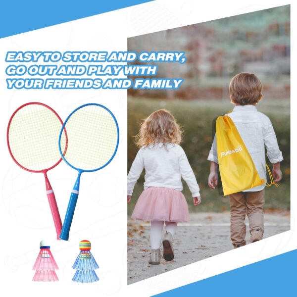 689a473a0f7e38d7deb7b3d0502448eea5969a2a4bc3cd09cb37b.jpg Badminton Racket for Kids - Outdoor Racquet Sports Toys for Children with shuttlecocks, Beach Lawn Yard Badminton Set Game for Kids and Adults,Backyard Outside Sport Game