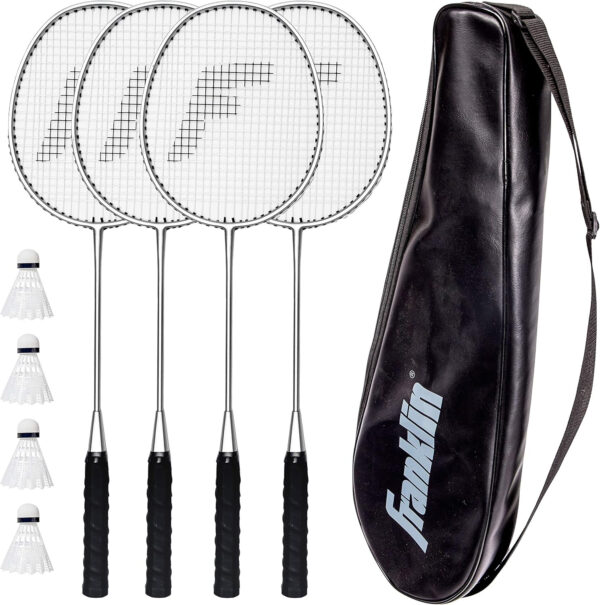 689a477fe697e191c14369d6a62095ff5b645dd85081d018f6709.jpg Franklin Sports Badminton Racket + Birdie Set - Replacement Badminton Equipment for Kids + Adults - 2 Player - 4 Player Badminton Racket Sets
