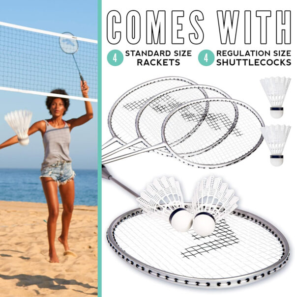689a478224e755131662c12a9b20d5486c3546530b8cc4daccf9e.jpg Franklin Sports Badminton Racket + Birdie Set - Replacement Badminton Equipment for Kids + Adults - 2 Player - 4 Player Badminton Racket Sets