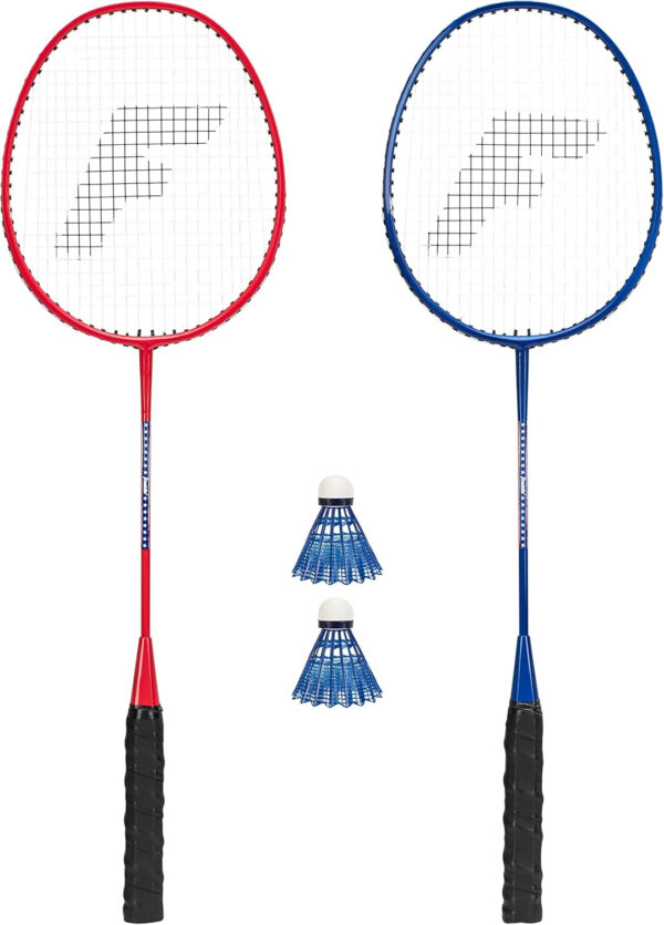 689a4797165d1926e41acd5ec7d9bad957aa56d3675bae544ea1e.jpg Franklin Sports Badminton Racket + Birdie Set - Replacement Badminton Equipment for Kids + Adults - 2 Player - 4 Player Badminton Racket Sets