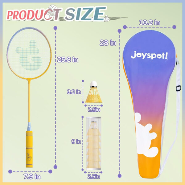 689a47c8797a9723d8d0408d10511cdd3ade0996ff972d461dbf0.jpg Badminton Rackets Set of 4 for Outdoor Backyard Games,Including 4 Rackets, 6 Nylon Shuttlecocks, 4 Replacement Grip Tapes and 1 Carrying Bag, Lightweight Badminton Racquets for Kids Adults Beginners