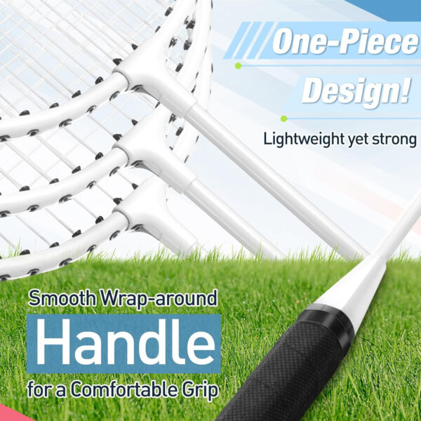 689a482f8f731dd8a20fcd15d7e798e7c63a9c4b6c7076d7379b5.jpg 6 Packs Badminton Rackets Set Include 6 Lightweight Rackets 12 Nylon Plastic Shuttlecocks 3 Carrying Bags for Summer Outdoor Backyard Games Sports Beginners Adults