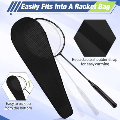 689a4836e622679aaedbd032fcde359bd772f307f5e1271b2df04.jpg 6 Packs Badminton Rackets Set Include 6 Lightweight Rackets 12 Nylon Plastic Shuttlecocks 3 Carrying Bags for Summer Outdoor Backyard Games Sports Beginners Adults