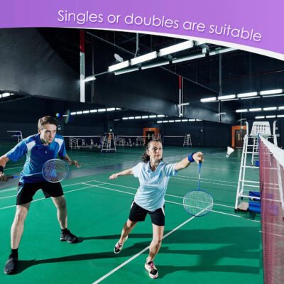 689a488b9eb390f240594db0856af3ded0321ac3a291ff2d0341e.jpg Meooeck 12 Pcs Badminton Rackets Set for Adults and Teenagers Badminton Set with 12 Pcs Nylon Shuttlecocks for Backyard Gym Beach Outdoor Games, Red, Purple and Blue