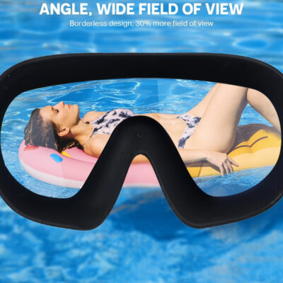 Swim Goggles, Frameless Wide View Swimming Goggles, Anti-Fog Anti-UV No Leaking Pool Goggles for Men Women Adult