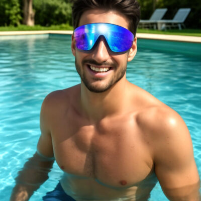 Swim Goggles, Frameless Wide View Swimming Goggles, Anti-Fog Anti-UV No Leaking Pool Goggles for Men Women Adult