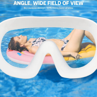 Swim Goggles, Frameless Wide View Swimming Goggles, Anti-Fog Anti-UV No Leaking Pool Goggles for Men Women Adult