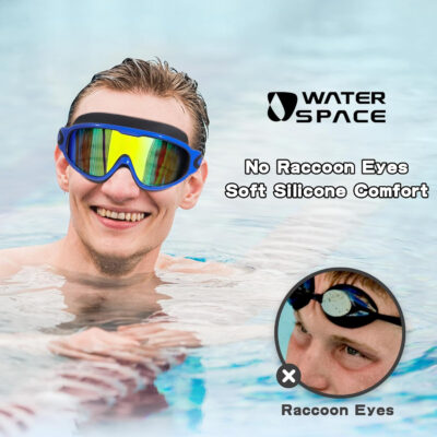 Swim Goggles 2 Pack for Adult Men Women, Anti-fog UV Protection No Leak 180° Wide View Clear Vision Pool Goggles