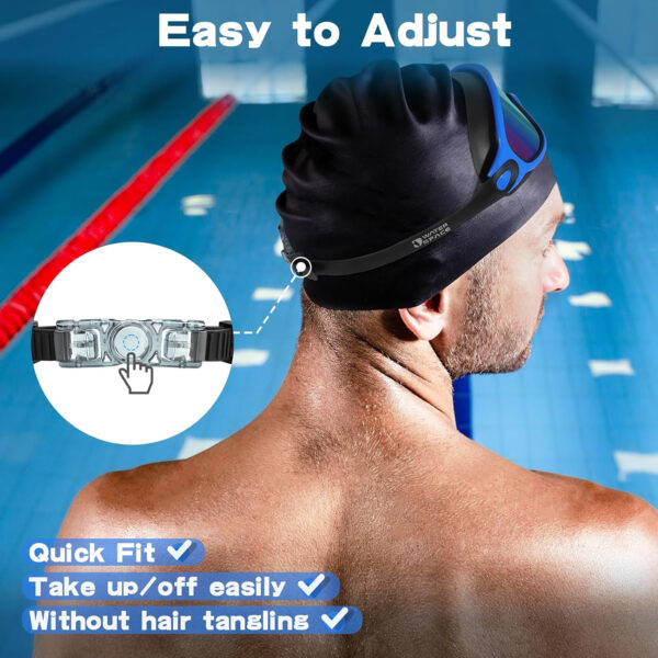 Swim Goggles 2 Pack for Adult Men Women, Anti-fog UV Protection No Leak 180° Wide View Clear Vision Pool Goggles