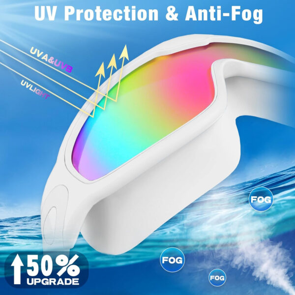 Swim Goggles 2 Pack for Adult Men Women, Anti-fog UV Protection No Leak 180° Wide View Clear Vision Pool Goggles