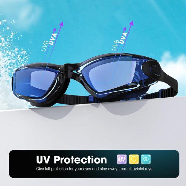 Braylin Swim Goggles, 2-Pack Swimming Goggles, Anti Fog, No Leaking For Adult Women Men Youth