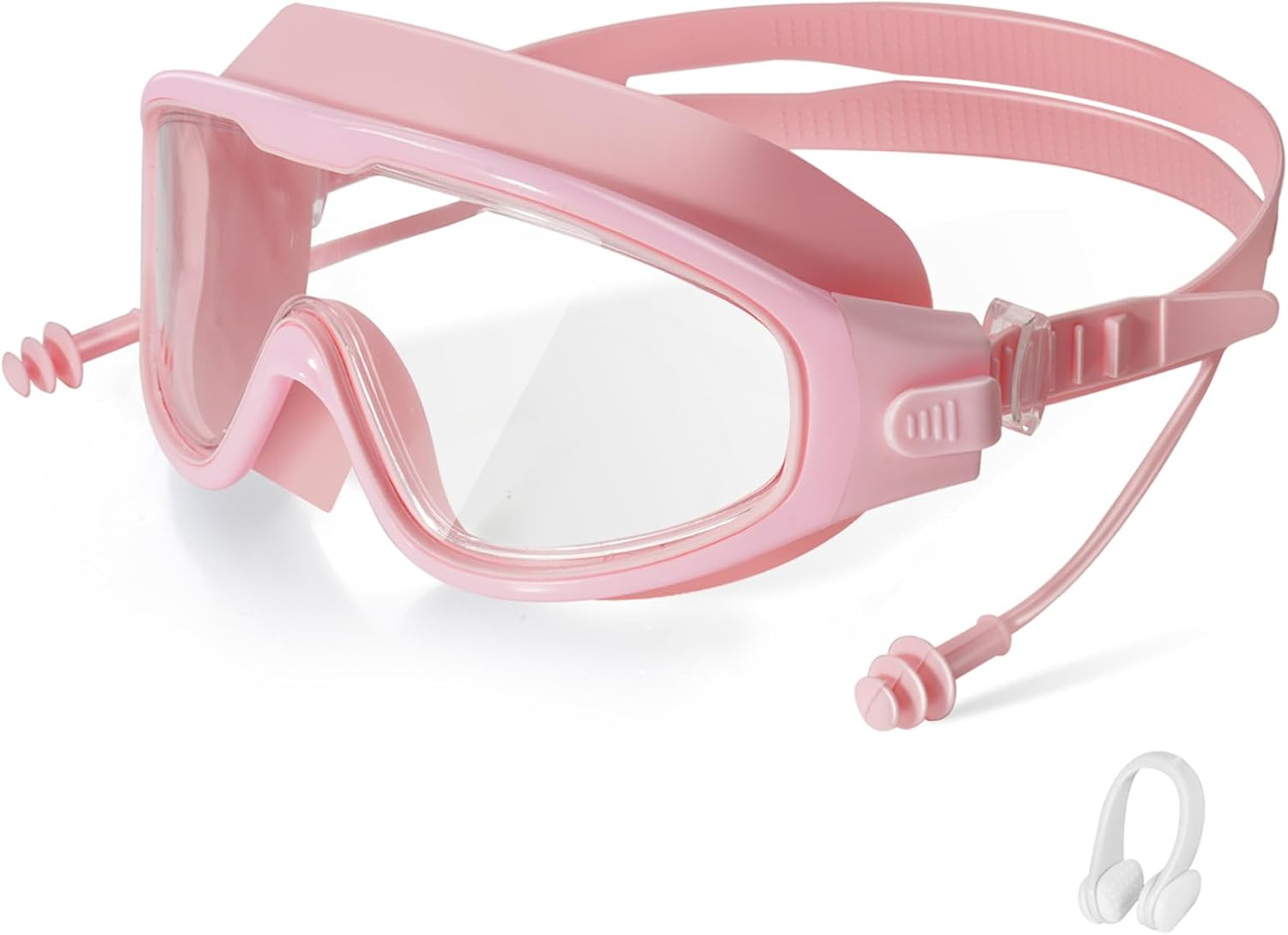 Swim Goggles, Wide View Clear View Swimming Goggles for Adult, Anti-Fog UV Protection No Leak Vision Pool Goggles