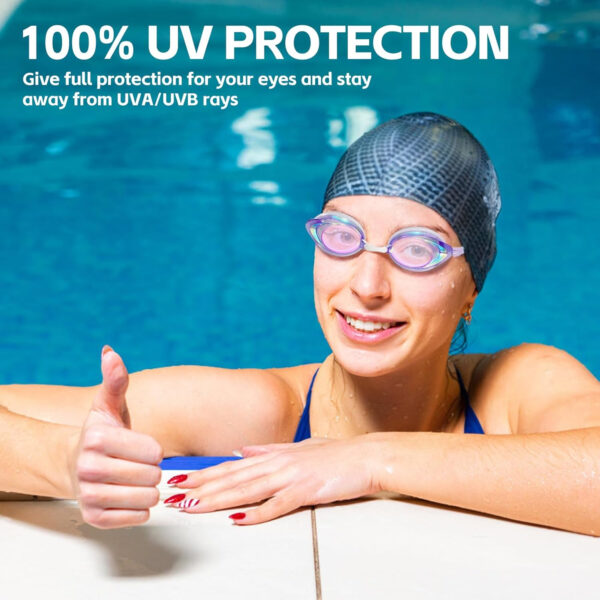 Racing Swim Goggles 2 Pack for Adult Men Women 180° Panoramic Clear View Bungee Strap Swimming Goggles No Leaking