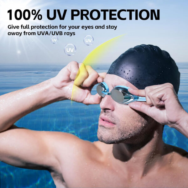 Racing Swim Goggles 2 Pack for Adult Men Women 180° Panoramic Clear View Bungee Strap Swimming Goggles No Leaking