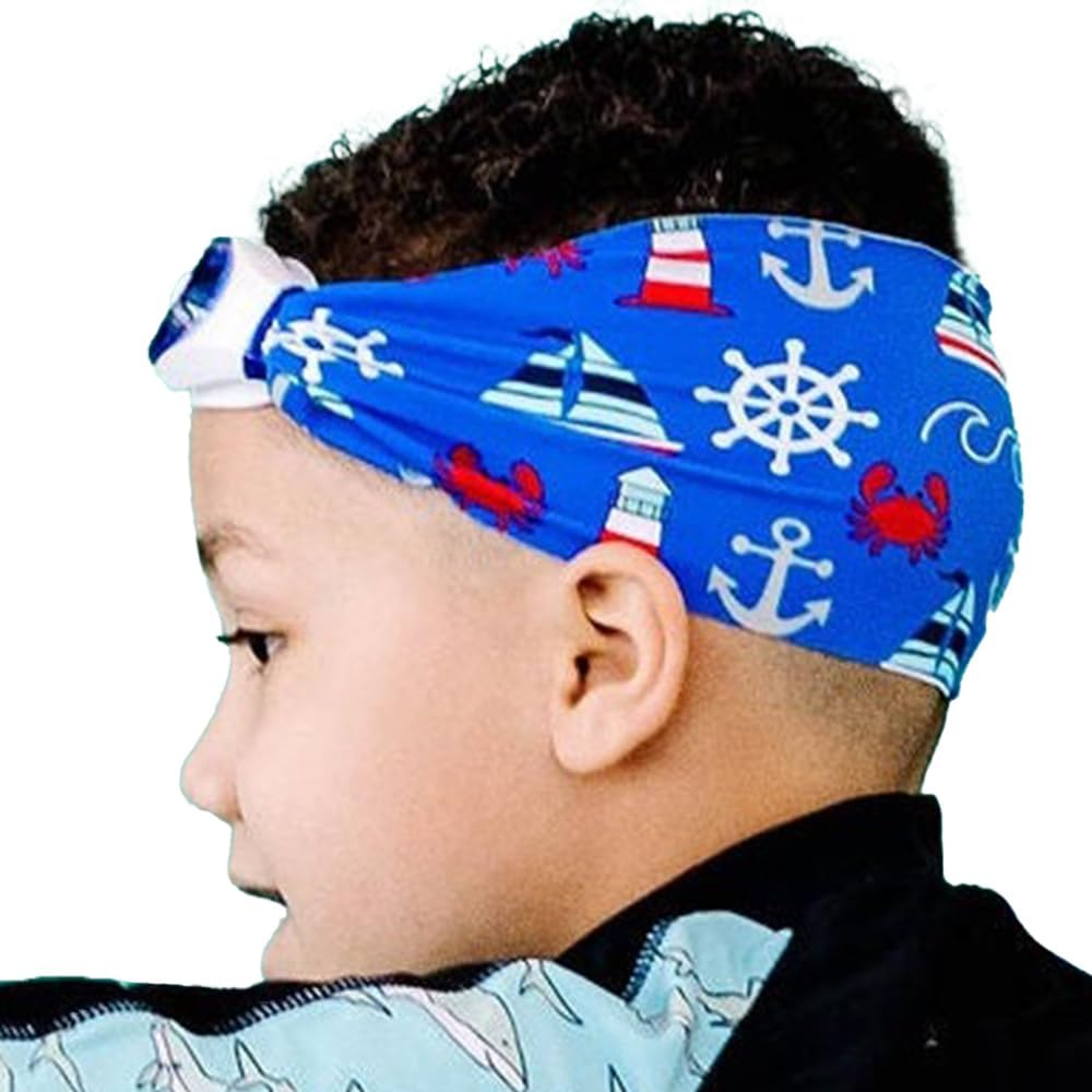 Splash Place SWIM GOGGLES with Fabric Strap - Adult & Kids Swim Goggles - BLUES & GREENS