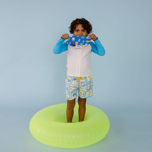 Splash Place SWIM GOGGLES with Fabric Strap - Adult & Kids Swim Goggles - BLUES & GREENS