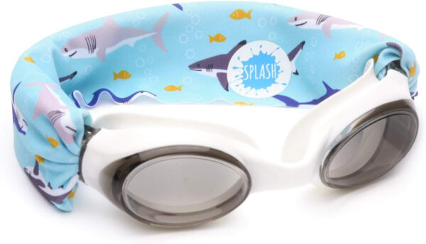 Splash Place SWIM GOGGLES with Fabric Strap - Adult & Kids Swim Goggles - BLUES & GREENS