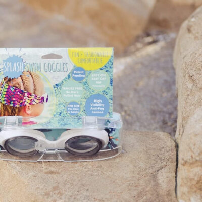 Splash Place SWIM GOGGLES with Fabric Strap - Adult & Kids Swim Goggles - BLUES & GREENS