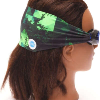 Splash Place SWIM GOGGLES with Fabric Strap - Adult & Kids Swim Goggles - BLUES & GREENS