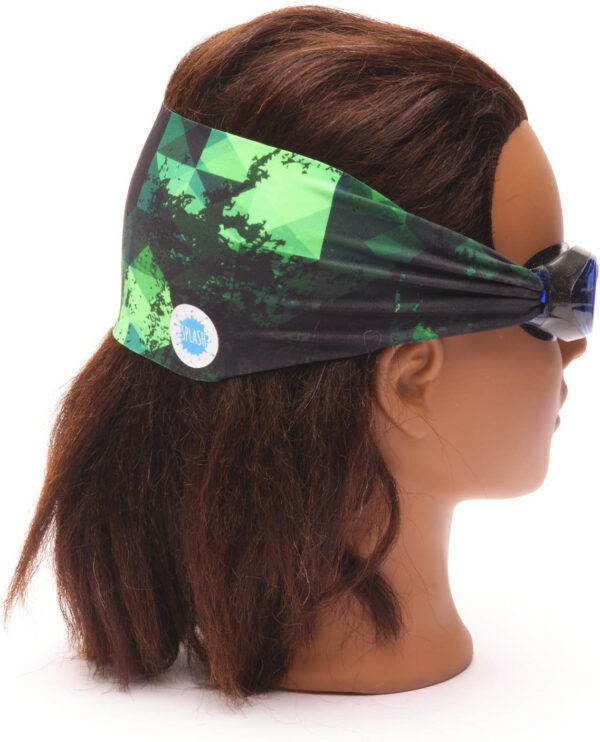 Splash Place SWIM GOGGLES with Fabric Strap - Adult & Kids Swim Goggles - BLUES & GREENS