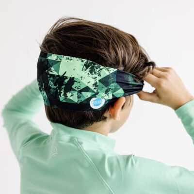 Splash Place SWIM GOGGLES with Fabric Strap - Adult & Kids Swim Goggles - BLUES & GREENS