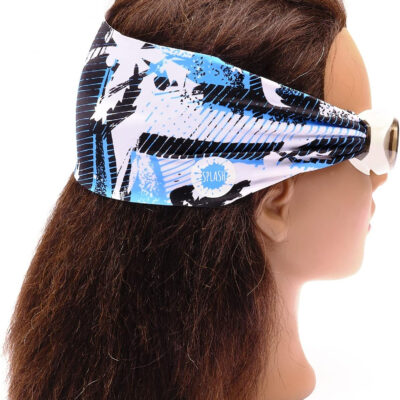 Splash Place SWIM GOGGLES with Fabric Strap - Adult & Kids Swim Goggles - BLUES & GREENS