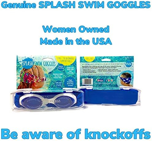 Splash Place SWIM GOGGLES with Fabric Strap - Adult & Kids Swim Goggles - BLUES & GREENS