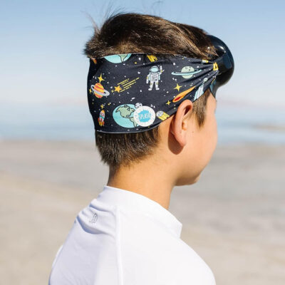 Splash Place SWIM GOGGLES with Fabric Strap - Adult & Kids Swim Goggles - BLUES & GREENS
